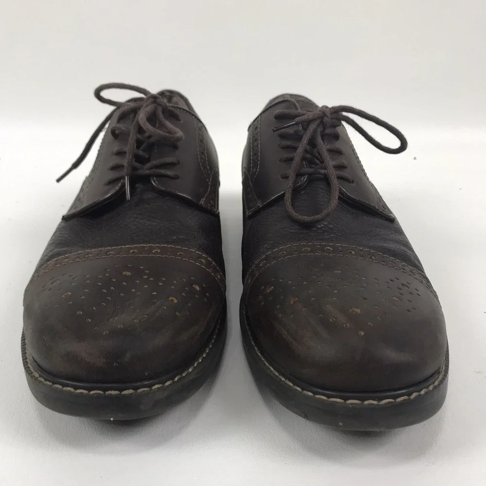 Bass Calabasas Mens Size 11 Brown‎ Leather Derby Brogue Lace Up Dress Shoes